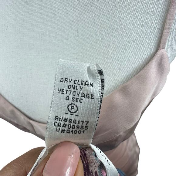 Diane Von Furstenburg Silk Blue Pink Peelo Blouse Size 4 Sheer Chiffon - Picture 14 of 16